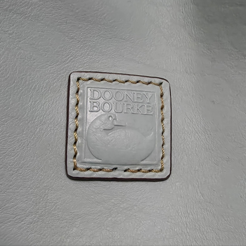 Dooney & Bourke Pale Blue Leather Tote with Gold Hardware - Picture 3 of 3